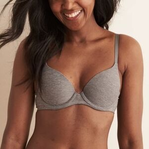 Aerie Real Sunnie Demi Push Up Bra heather gray 34A